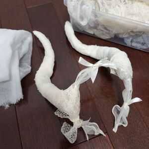 Handmade Lace Ribbon Gothic Lolita Demon Horns for Halloween or Cosplay